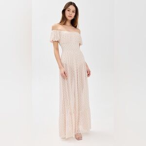 AFRM Moreno Dress Coral Micro Dot Maxi Dress XXS